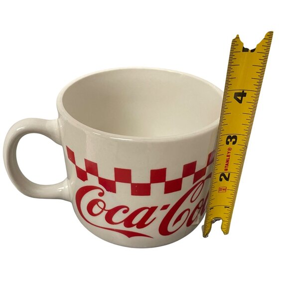 Vintage Coca-Cola Checkerboard Ceramic Mug 3" Tall White‎ & Red - Picture 6 of 6